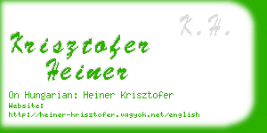 krisztofer heiner business card